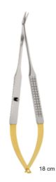 Micro vascular scissors - Tungsten Carbide 18cm - 25deg angled