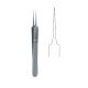 Micro 2000 forceps w/ flat serrated handles 10.5cm - Straight blunt, 0.3mm tip