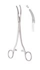 Mikulicz peritoneum forceps 1x2 teeth 20cm with screw joint - bent shaft - curved