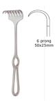 Rake retractor, 24cm - 6 sharp prongs - 50x25mm