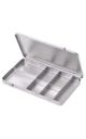 Metal case with partition, perforated for small parts 150x95x13mm