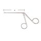 Micro ear forceps (very delicate) with oval cup jaws, thumb manipulation, 8cm - dia. 1 x 0.9mm curved upwards