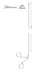Micro Laryngeal forceps 24cm left curved serrated