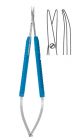 Micro 2000 scissors, round blue anodised handles - Standard Curved, Blunt 18cm