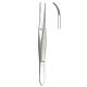 Iris delicate dressing forceps serrated 10cm - curved