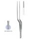 Cushing (Taylor) bayonet tissue grasping forceps 18.5cm serrated with dissector end