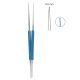 Micro 2000 suture forceps - blue handles 15cm - 0.3mm, straight