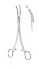 Mikulicz peritoneum forceps 1x2 teeth 20cm with screw joint - bent shaft - curved