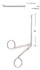 Micro ear forceps - with dismantable shaft, 8cm: Serrated jaw, angled upwards, 4 x 0.4mm