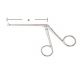 Micro ear forceps (very delicate) with oval cup jaws, 8cm, dia. 1 x 0.9mm, curved upwards