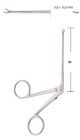 Micro ear forceps - 8cm, thumb manipulation: curved right, 0.6 x 0.5mm