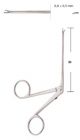 Micro ear forceps - with dismantable shaft, 8cm: Oval jaw cups 0.6 x 0.5mm, curved left