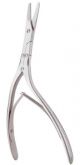 Caplan nasal septum scissors with serrated cutting edges, angled, 20cm