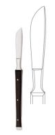 Cartilage Knife - 17.5cm - with scraper, wooden black handle