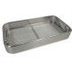 Sterilisation tray - perforated sides and flat wire mesh base - 270x150x40mm
