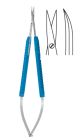 Micro 2000 scissors, round blue anodised handles - Standard Straight, Pointed 15cm