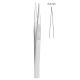 Micro 2000 forceps with flat serrated handles straight - 13.5cm, sharp 0.2mm tip