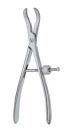 Bone holding clamp reposition forceps - angular jaws - adjustable screw type ratchet - 22cm