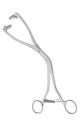 Collin uterine elevating forceps swivel jaw, 26cm - curved sideways