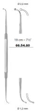 Double instrument ball end - dia. 1.2mm/2mm 19cm