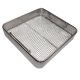 Sterilisation tray - perforated sides and flat wire mesh base - 240x250x40mm