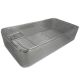 Sterilisation tray - perforated sides and flat wire mesh base with removable lid - 480x250x100mm
