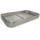Sterilisation tray - perforated sides and flat wire mesh base - 200x100x40mm