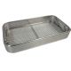 Sterilisation tray - perforated sides and flat wire mesh base - 270x150x40mm